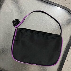 Black and purple Lancôme shoulder bag